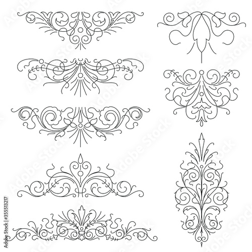 Vector set of calligraphic design elements