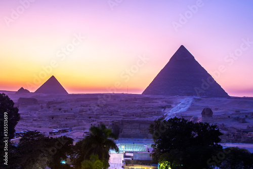 Great Pyramid of Giza  UNESCO World Heritage site  Cairo  Egypt.