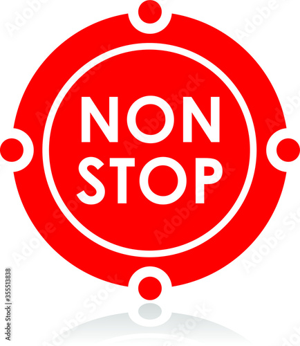 red non stop sign, vector illustration