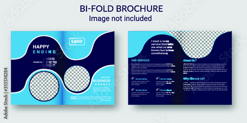 bi - fold brochure template design. Premium Vector
