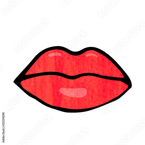 vector illustration of painted lips