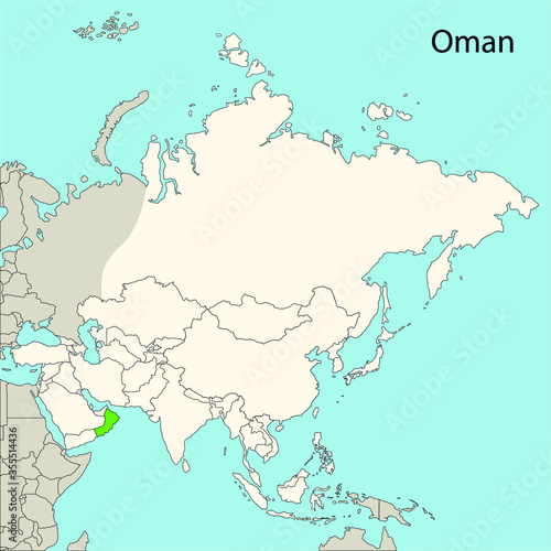 oman map, asia continent, vector illustration