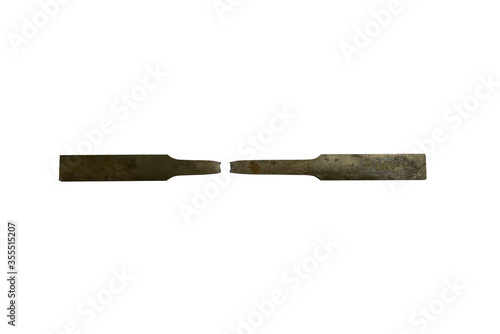 tensile test specimen isolated on white background