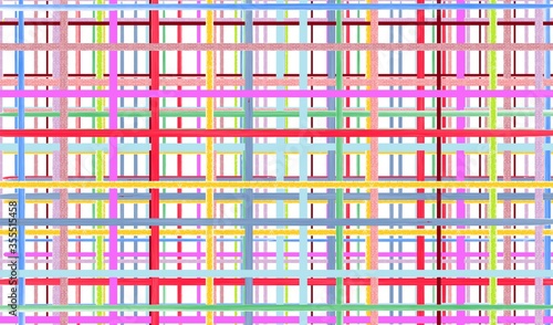 Vintage striped seamless pattern with multicolored crossing lines. 