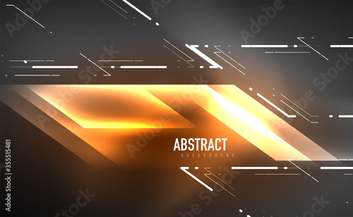 Dynamic neon shiny abstract background. Trendy abstract layout template for business or technology presentation, internet poster or web brochure cover, wallpaper