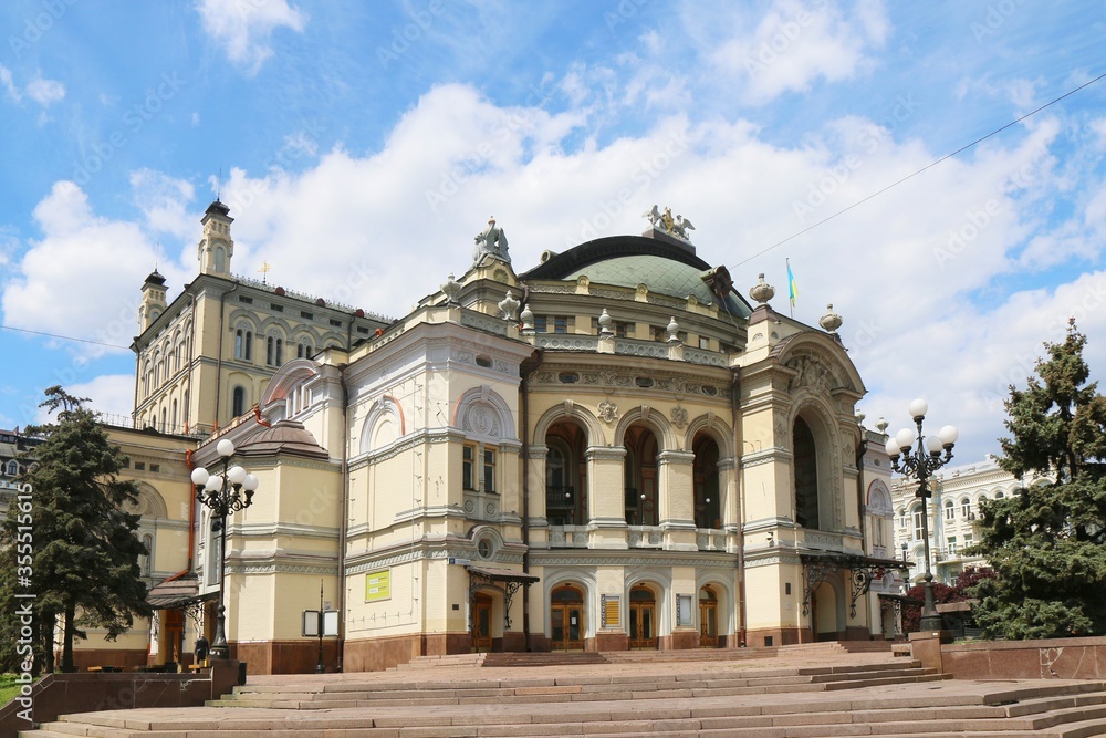 kiev, kyiv, Opera theatre, architecture, building, landmark, old, city,  famous, facade,  historical, ukraine