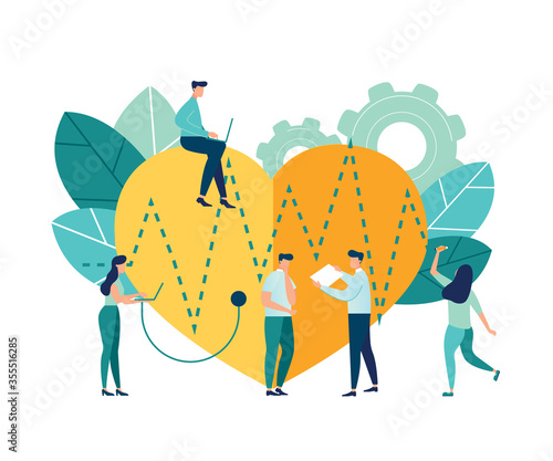 Vector illustration, routine examination, medical examination - vector