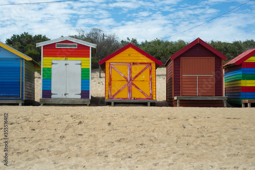 Brighton Bathing Boxes are located at Brighton Beach in Melbourne, Australia. It is one of the most photographed spots in Melbourne.