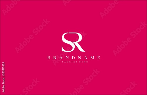 SR Logotype Company Letter Design Vector