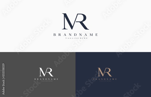 MR Logotype Company Letter Design Vector