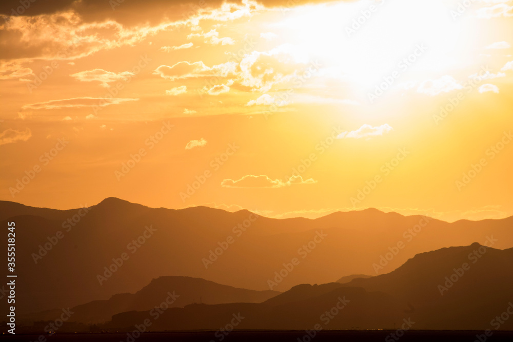 Sunset Over Mountains 