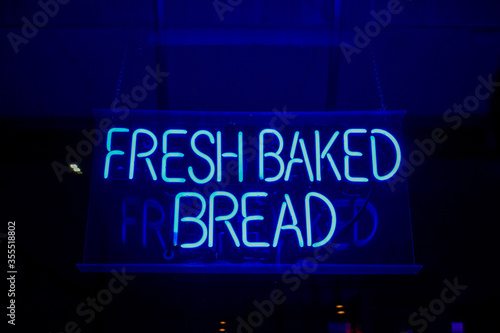 Fresh baked bread in a bakery