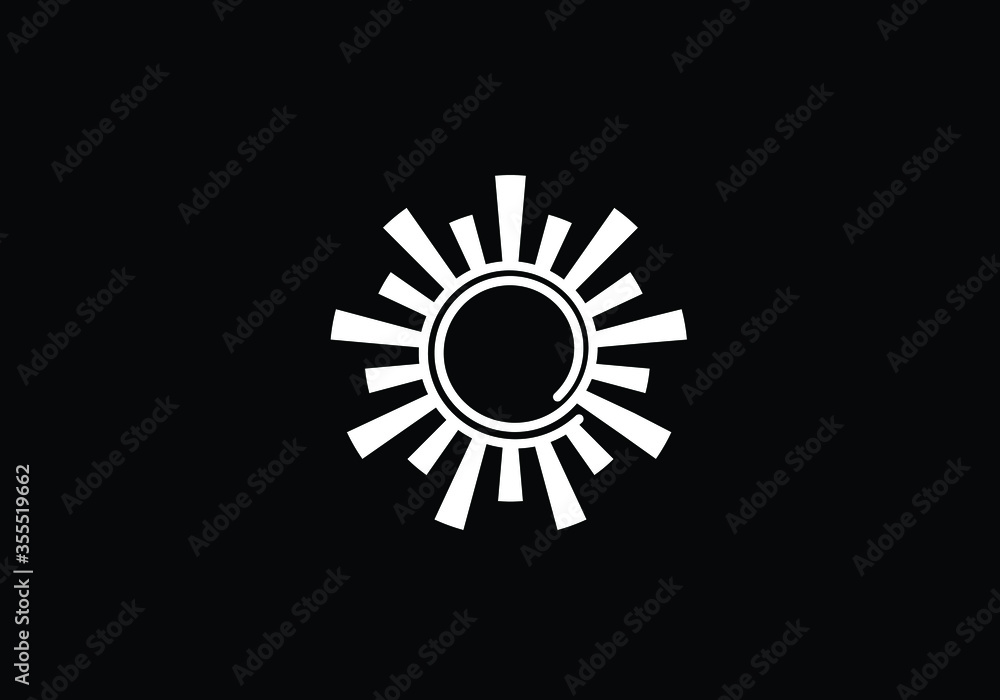 Naklejka premium Abstract creative sun logo design, Summer Sun Logo, Sunburst icon sign symbol