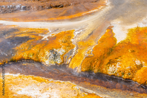 Detail of Silica terraces at Orakei Korako at New Zealand photo