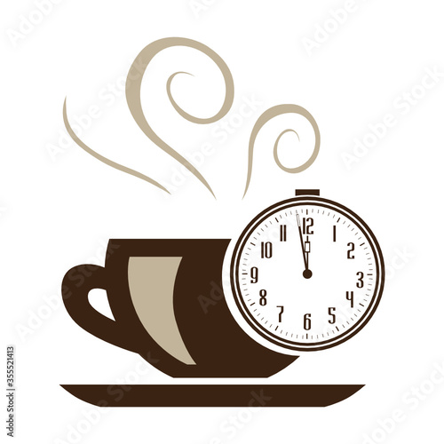 cup of coffee with clock