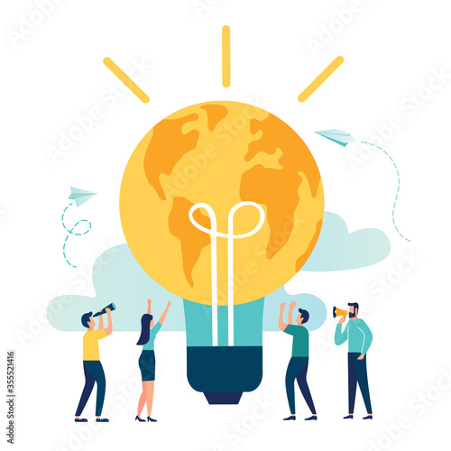 Vector creative illustration of holiday date, earth hour, save energy and planet, design concept, world earth hour on March 30