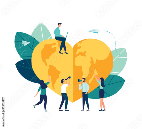 Vector creative illustration of holiday date, world earth day, save energy and planet, design concept world hour earth