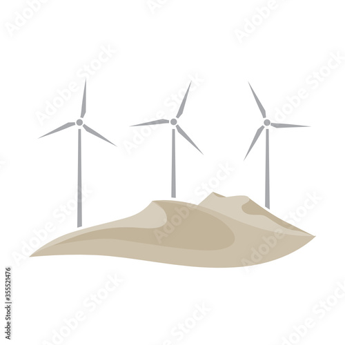 Dune with wind turbines
