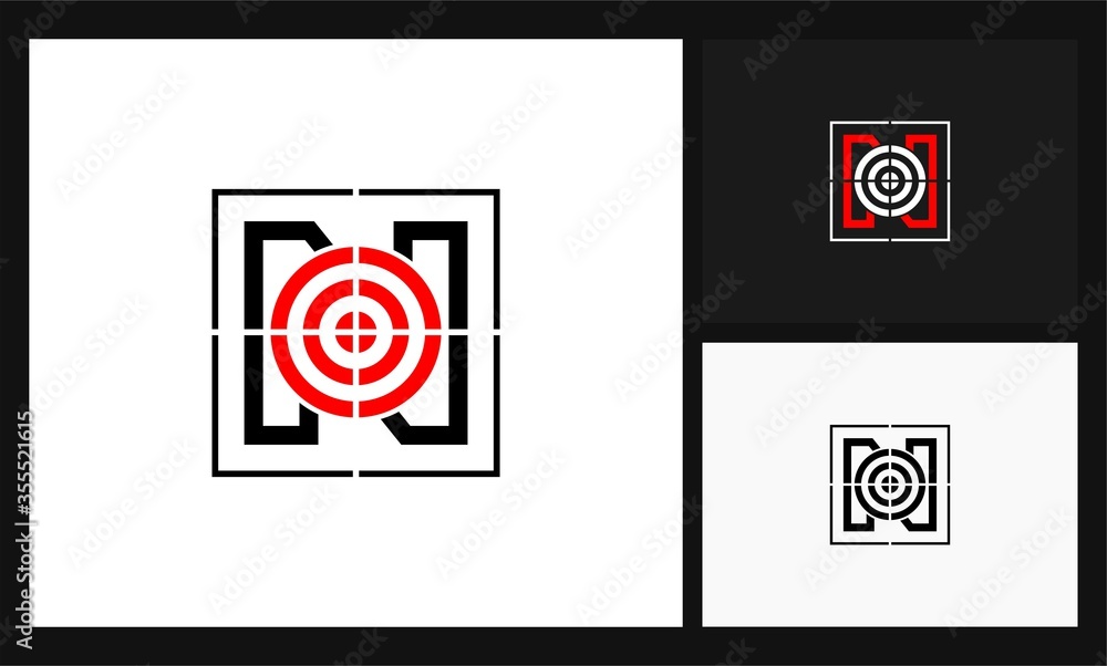 Fototapeta premium letter N target design logo