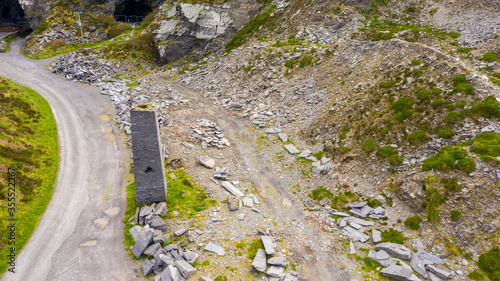 Old Slate Quarry, Valentia Island, Ireland aerial