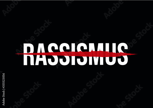 Stop racism sign in german language