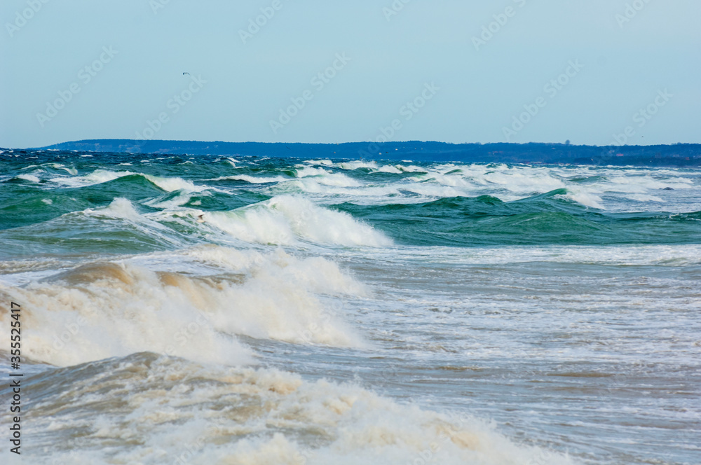 Hurricane makes big surf on the Baltic sea outside island of Gotland, Sweden Hurricane makes big surf on the Baltic sea outside island of Gotland, Sweden