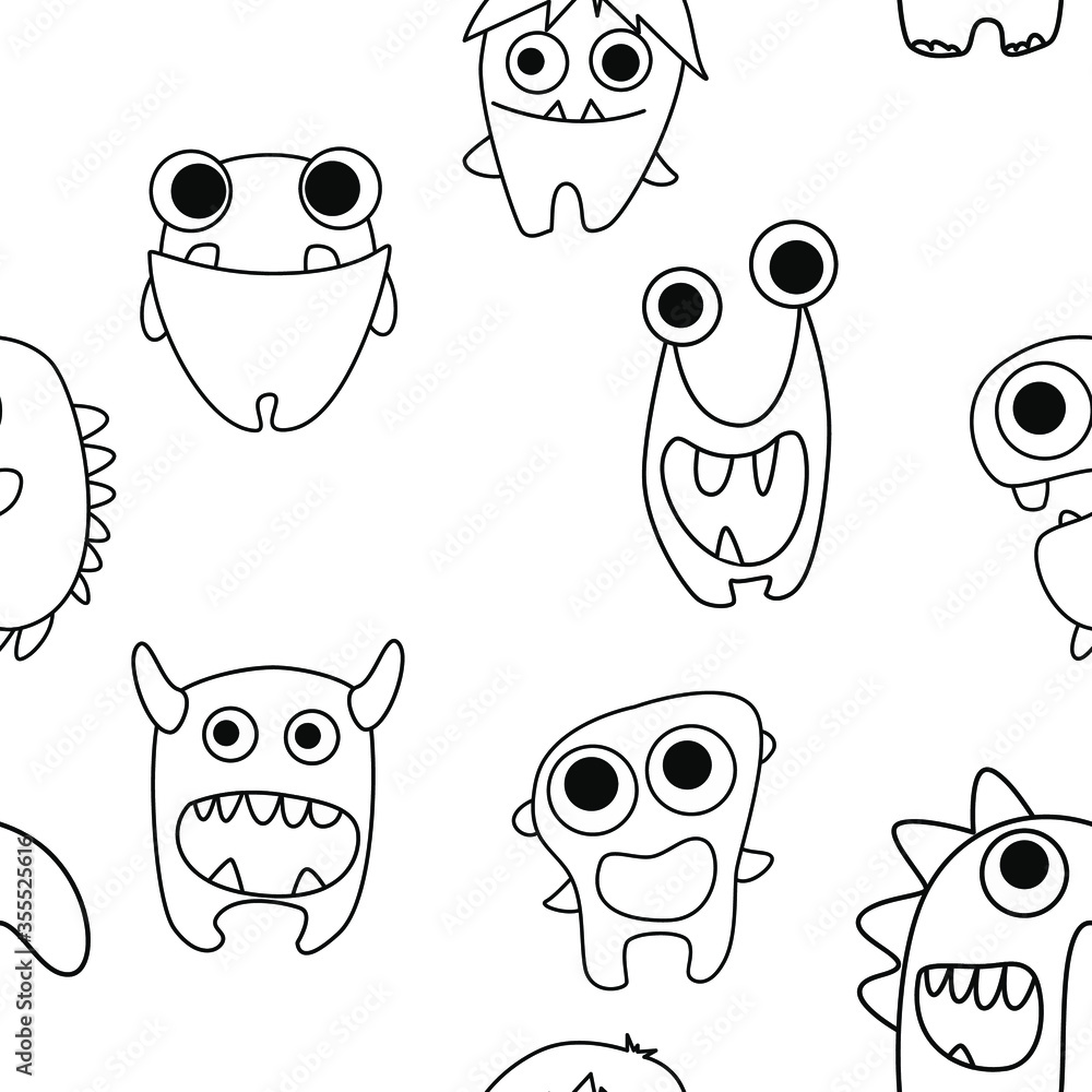 seamless pattern with monsters vector illustration seamless pattern with monsters vector illustration