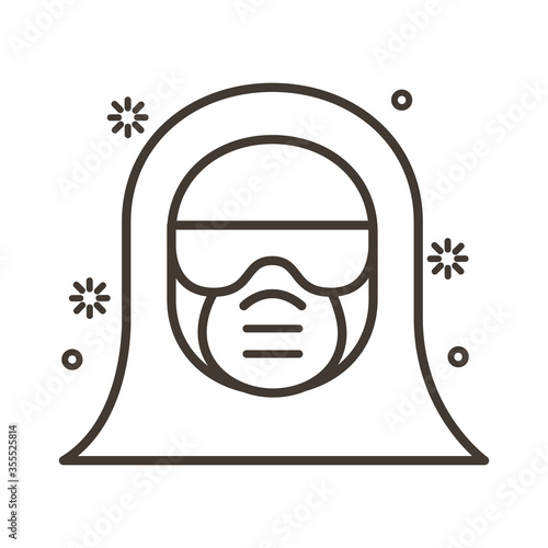 biosafety suit line style icon