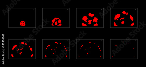 Fire explosion effect. Explosion Animation effect. Animation Sprite sheet for games, cartoon or animation. vector style animation effect 1124.