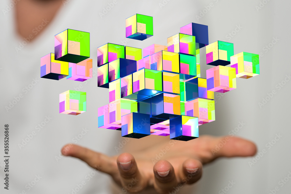 data network digital in hand concept