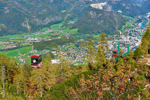 Cable Car to Mountain Katrin in Upper Austria region.  photo