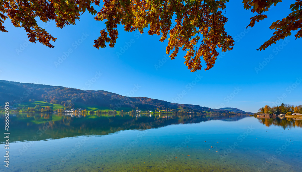 Naklejka premium Lake Irrsee in the Austrian Alps.