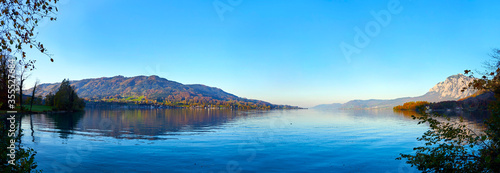 Fototapeta Naklejka Na Ścianę i Meble -  Lake Attersee in the Austrian Alps.