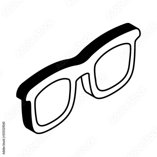 glasses isometric style icon vector design