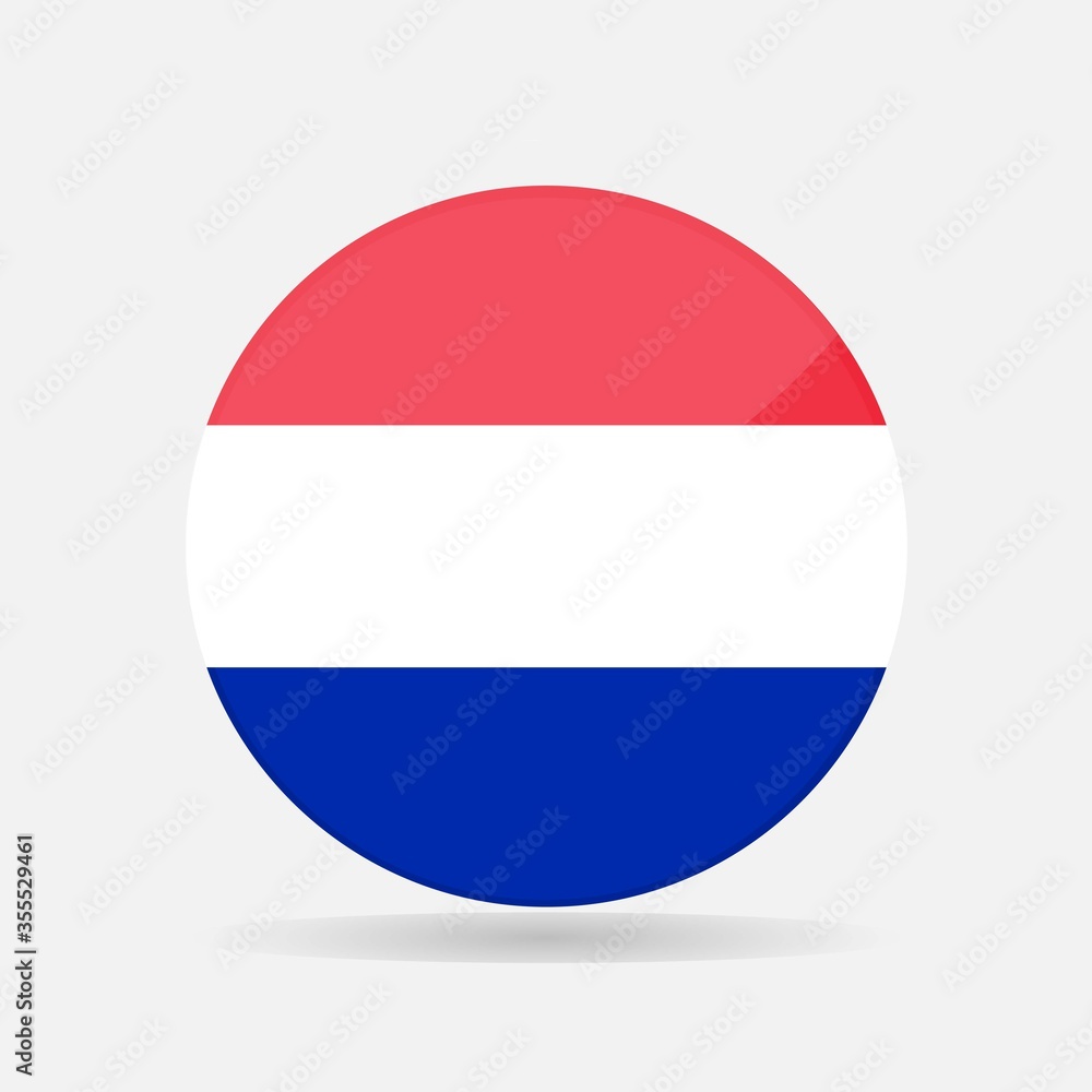 Round netherlands flag vector icon isolated, netherlands flag button Round netherlands flag vector icon isolated, netherlands flag button
