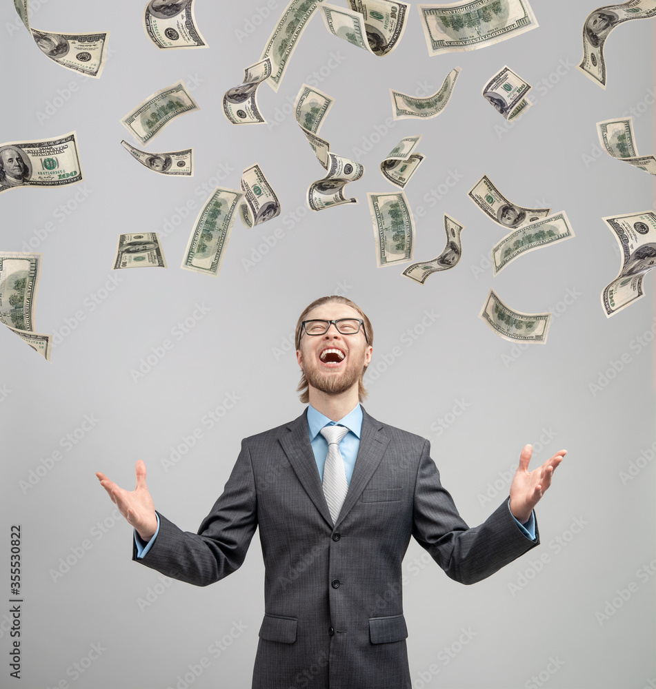 businessman or office worker exults and shout businessman or office worker exults and shout