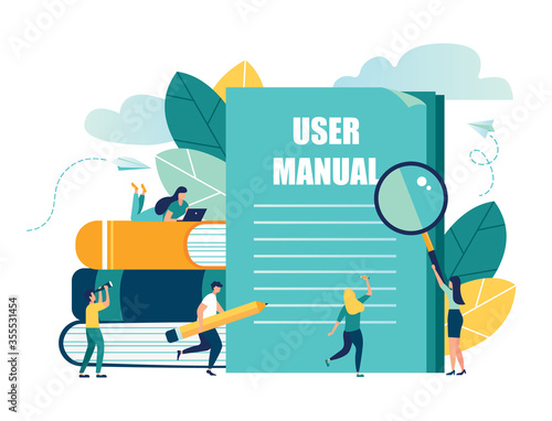 Vector illustration, Document specification requirements, Instructions for use flat style vector concept