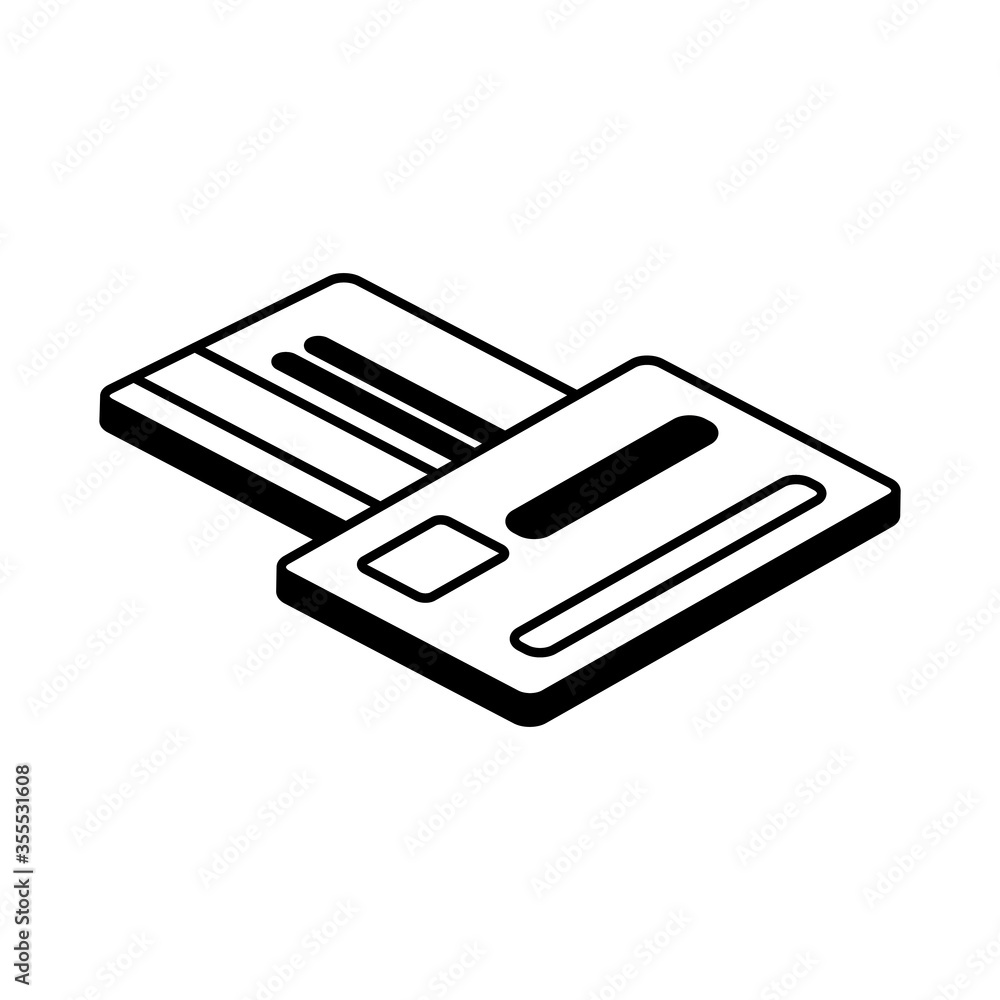 credit cards isometric style icon vector design credit cards isometric style icon vector design