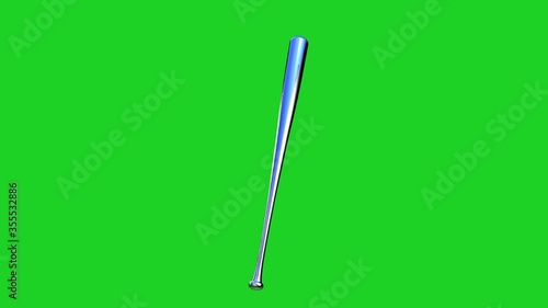 Rotating baseball bat on a green screen