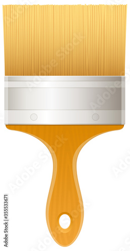 Vector illustration of a wide paintbrush against a white background.