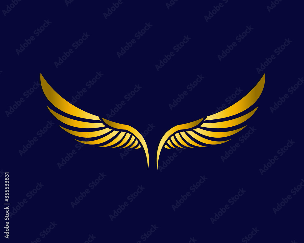 Luxury Golden Wing Logo Design Vector Template. Angel eagle fly symbol ...