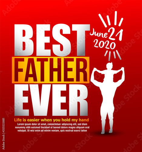 Happy Father’s Day  21 june Poster or banner greeting card. Vector illustration.