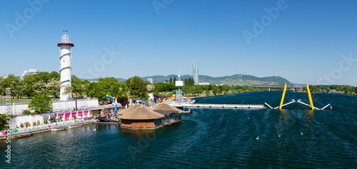 Photography Donauinsel Lighthouse And Bridge in Vienna, Austria