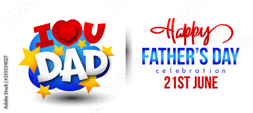 Happy Father’s Day  21 june Poster or banner greeting card. Vector illustration.