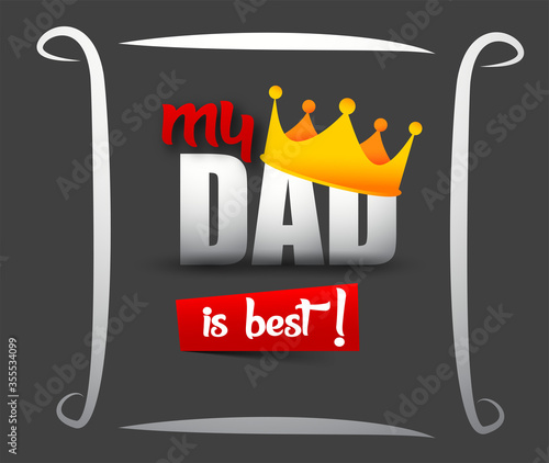 Happy Father’s Day  21 june Poster or banner greeting card. Vector illustration.