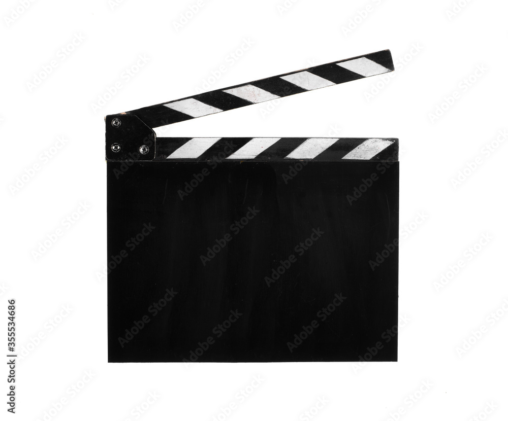Fototapeta premium movie clapper isolated on white background