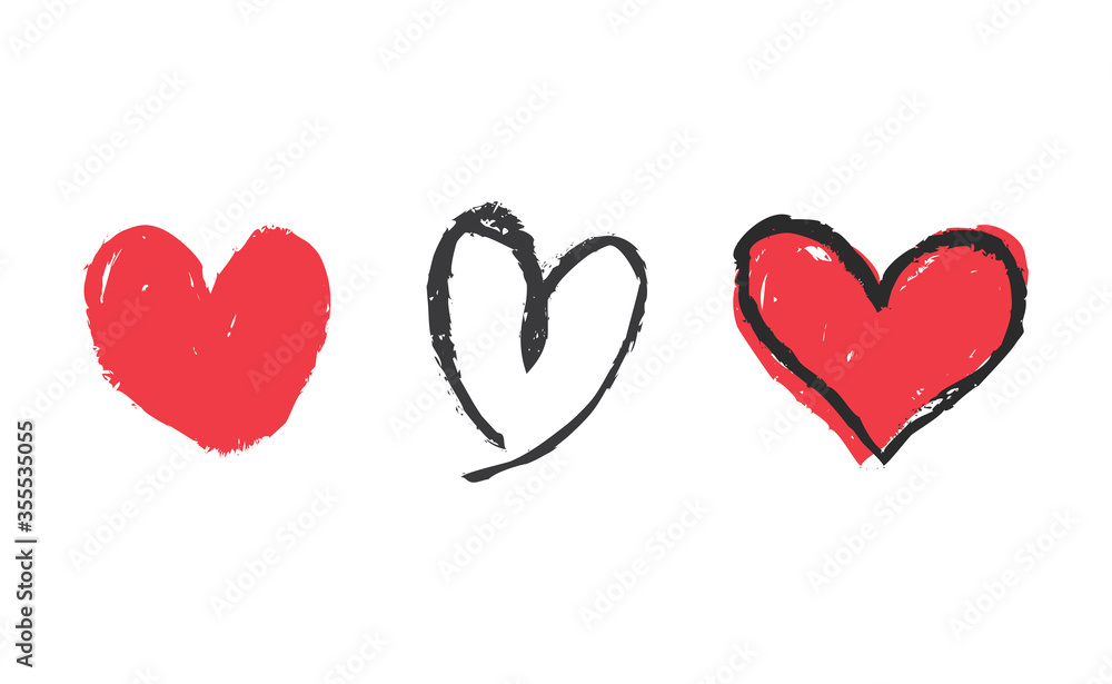 Heart doodles set. Collection of hand drawn illustrated hearts. Heart doodles set. Collection of hand drawn illustrated hearts.