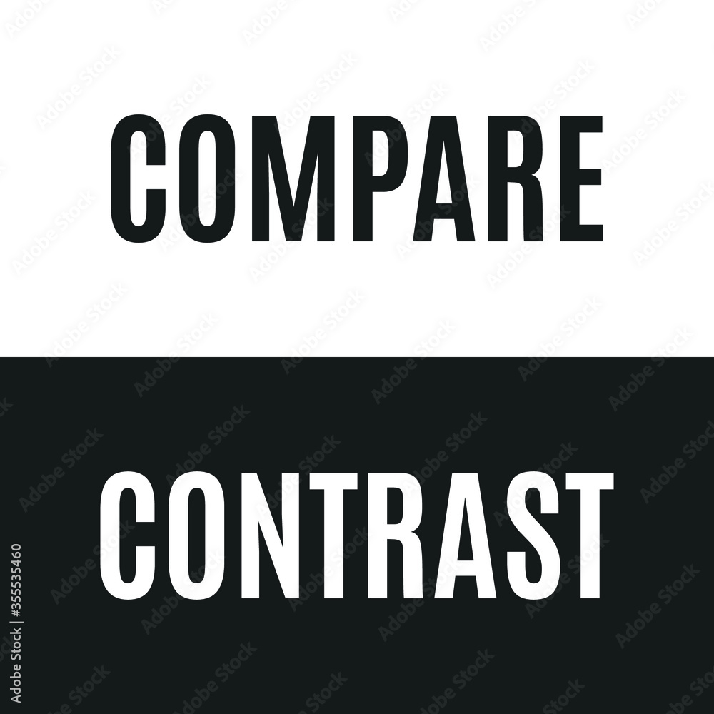 Compare and Contrast Vector Text Isolated Illustration Background
