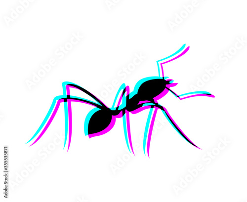 Design of ant visual effect illustration