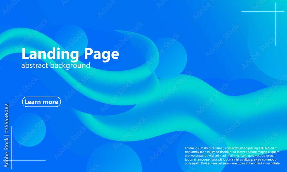 Fluid Flow. Landing Page. Blue Wave. Vector Fluid Flow. Landing Page. Blue Wave. Vector